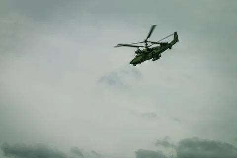 Sky, clouds, helicopter. Foto stock