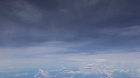 Sky clouds from plane window video Stock Footage