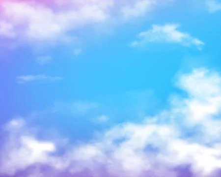 Sky clouds realistic vector illustration Иллюстрация