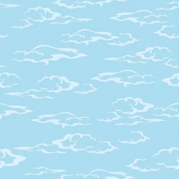 Sky with clouds, seamless background Stock Illustration