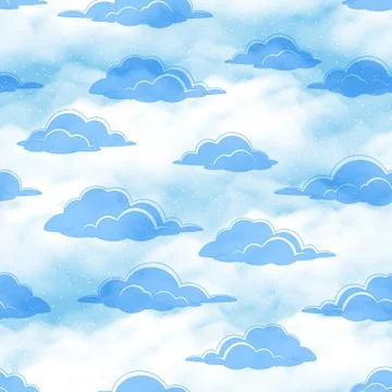 Sky with Clouds Seamless Stock Illustration