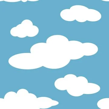 Sky with clouds. Seamless pattern 스톡 일러스트
