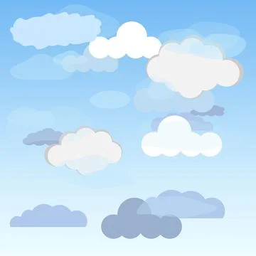 Sky with clouds, a set of clouds Stock Illustration
