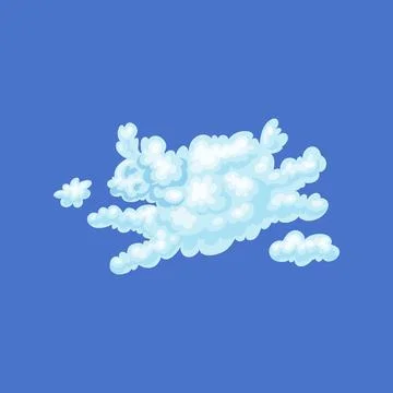 Sky clouds silhouette in shape of sheep, flat vector illustration isolated. 스톡 일러스트