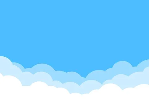 Sky with clouds on a sunny day. Vector illustration Stockillustratie