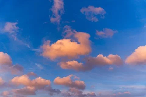 Sky with Clouds at Sunrise Sunset Stock Photos