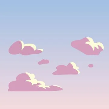Sky clouds sunset background. Isolated vector image. Stock Illustration