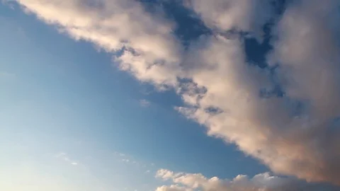 Sky clouds at sunset, ocean, mountain - Tenerife. Canarian islands Stock Footage 92198709