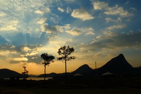 Sky with clouds at sunset Foto stock