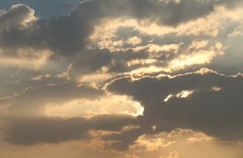 Sky with clouds at sunset Stock Photos