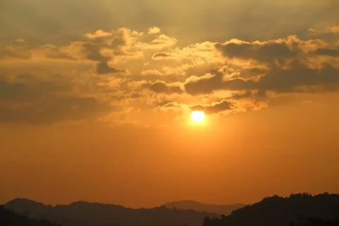 Sky with clouds at sunset Foto stock