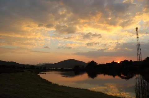Sky with clouds at sunset Foto stock