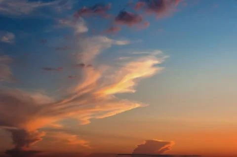 Sky clouds sunset Stock Photos