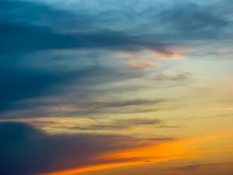 Sky with clouds at sunset Stock Photos