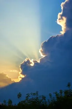 Sky with clouds at sunset 스톡 사진