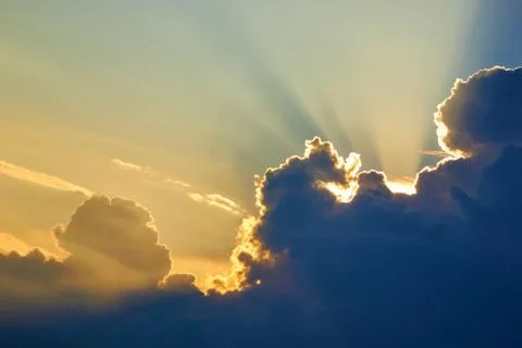 Sky with clouds at sunset Stock Photos