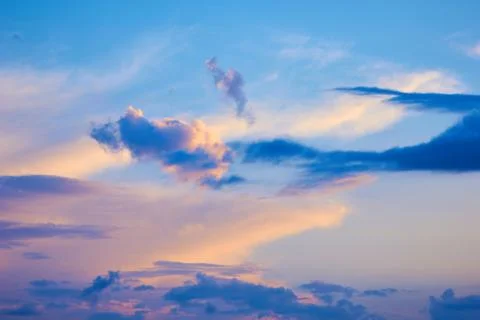 Sky with clouds at sunset 스톡 사진