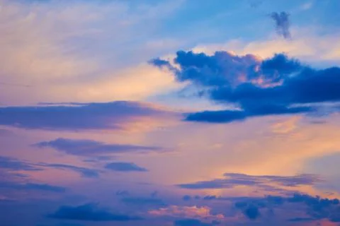 Sky with clouds at sunset 스톡 사진