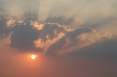 The Sky with Clouds at Sunset Stock Photos