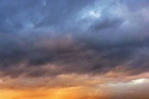 Sky with clouds at sunset Stock Photos