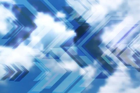 Sky clouds tech background with arrows Sky clouds tech background with arr... Stockfoto's