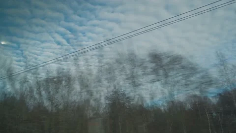Sky in the clouds from the train window Vidéo 171866589