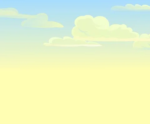 Sky clouds vector. Illustration in cartoon style flat design. Heavenly Stock Illustration