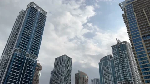 Sky clouds view with skyscraper Video stock 231406956