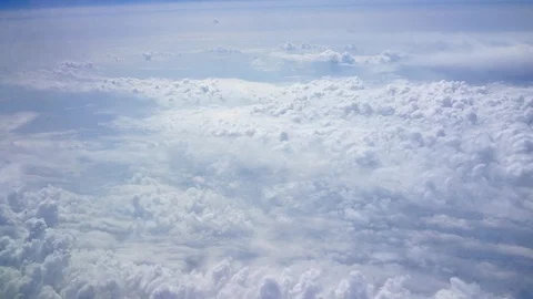 Sky cloudscape on aerial high angle view of from airplane to Tokyo, Japan Stock Footage 107940918