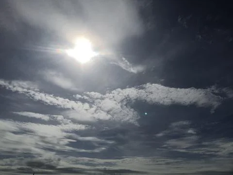 Sky cloudscape with blue sky and white clouds Stock Photos