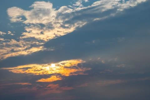 Sky cloudscape with blue sky and white clouds Stock Photos