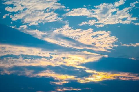 Sky cloudscape with blue sky and white clouds Stock Photos