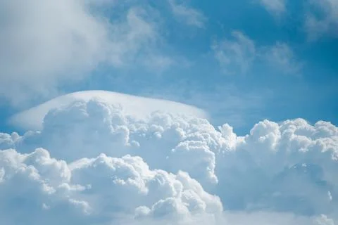 Sky cloudscape with blue sky and white clouds Stock Photos