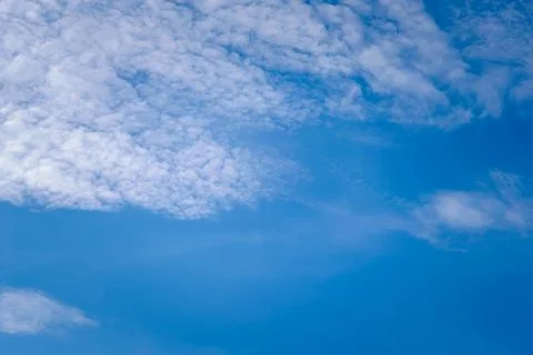 Sky cloudscape with blue sky and white clouds Stock Photos