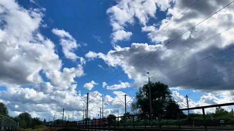 Sky, cloudscape, cloudy, weather, clouds, nature, storm, dark, blue Stock Footage 284477563