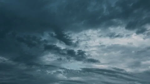 Sky Cloudscape Time-Lapse: Majestic Storm Clouds Swallowing Blue Sky Stock Footage 260100204