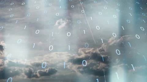 Sky cloudscape time lapse with numbers Stock Footage 232302224