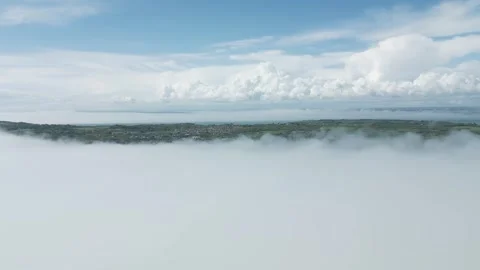 The sky is cloudy and the land is covered in fog Video stock 298249584