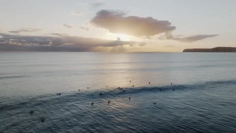 The sky is cloudy and the sun is setting Stock Footage 297078141