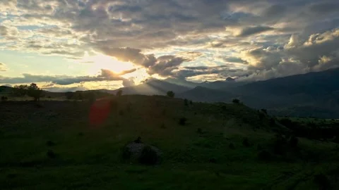 The sky is cloudy and the sun is setting Stock Footage 327908209