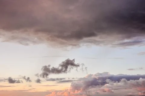 The sky is cloudy and the sun is setting Foto stock