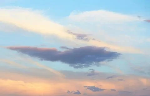 Sky with colorful clouds during sunset or sunrise Stock Photos