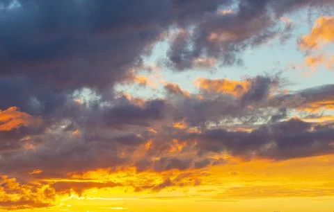 Sky with colorful dramatic clouds, Stock Photos