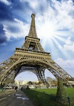 Sky Colors over Eiffel Tower, Paris Fotos Stock