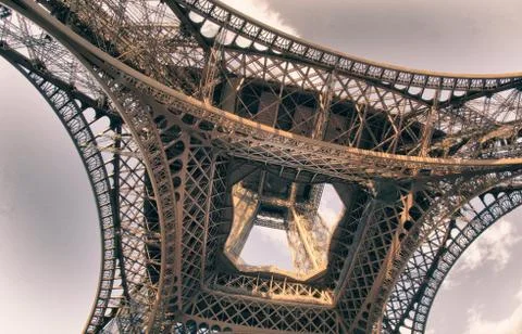 Sky Colors over Eiffel Tower in Paris Stock Photos