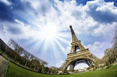 Sky Colors over Eiffel Tower, Paris Fotos Stock