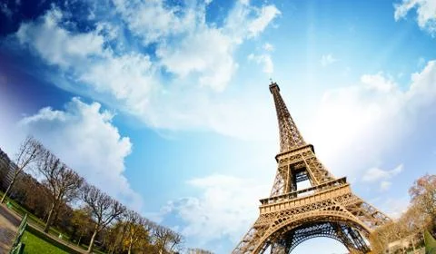 Sky Colors over Eiffel Tower, Paris Fotos Stock