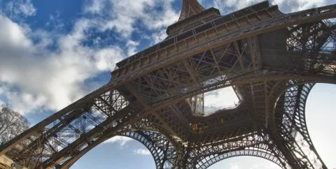 Sky Colors over Eiffel Tower in Paris Stock Photos