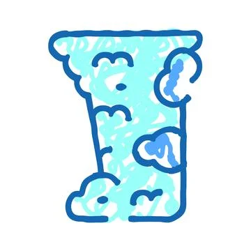 Sky column filled with clouds weather doodle icon Stock Illustration