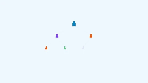 Sky Company Pyramid Structure Levels Flat Design Animation Loop Stock Footage 342606940